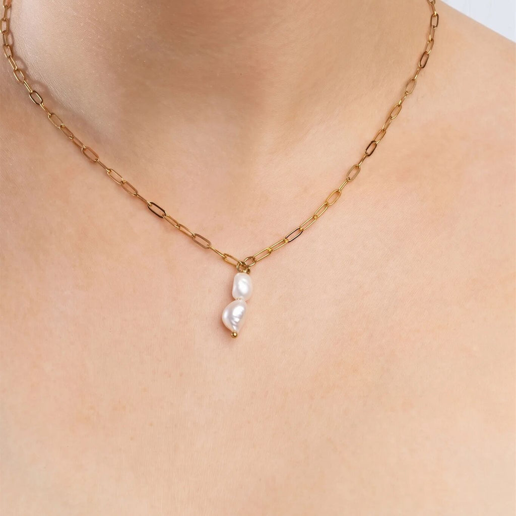 Gold Double Freshwater Charm 