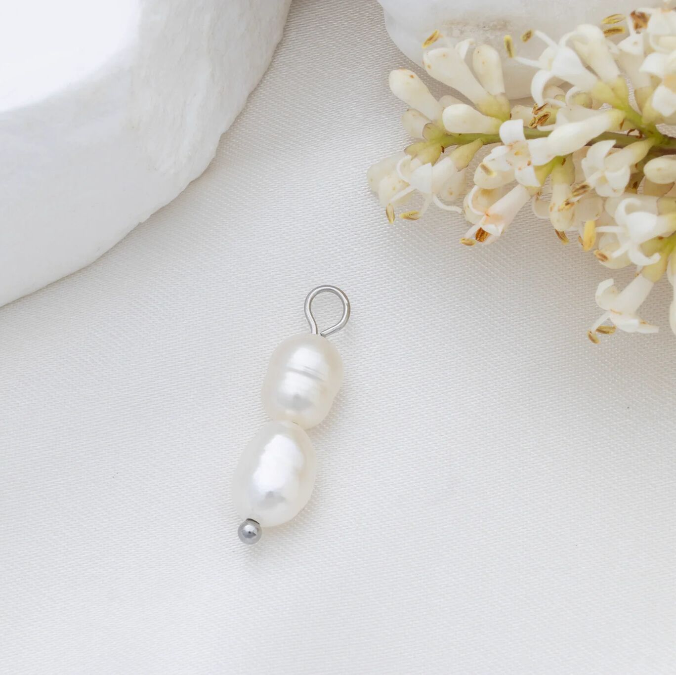 Silver Double Freshwater Charm 