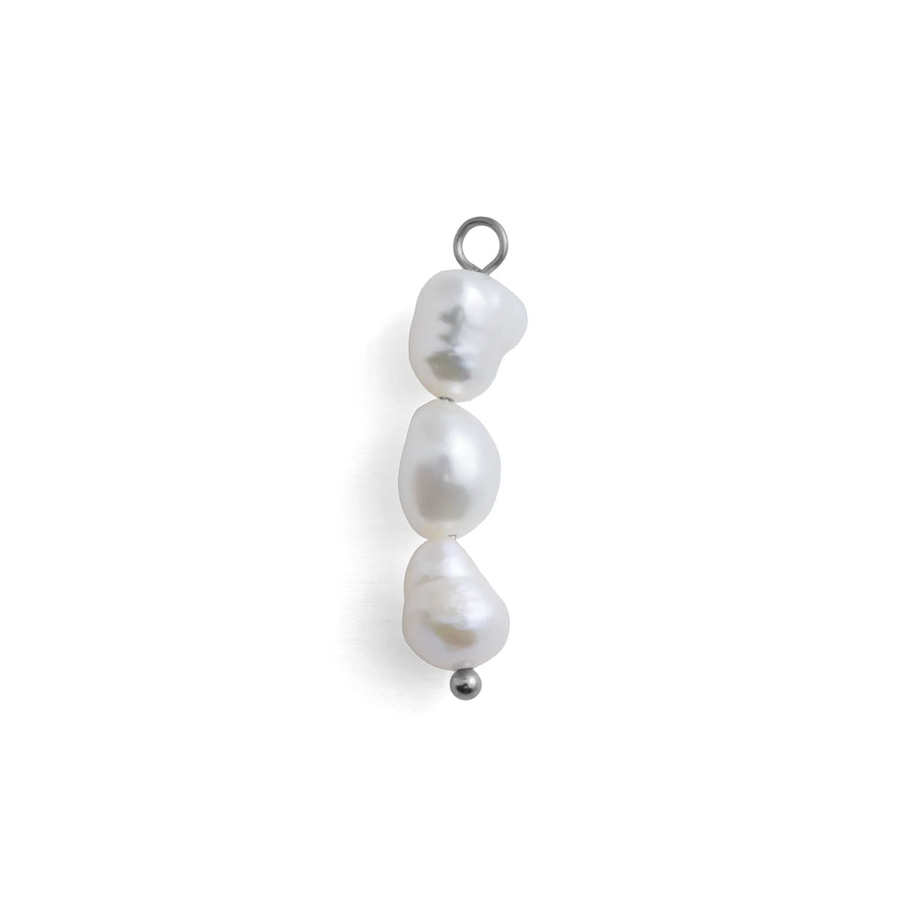 Silver Triple Freshwater Pearl Charm