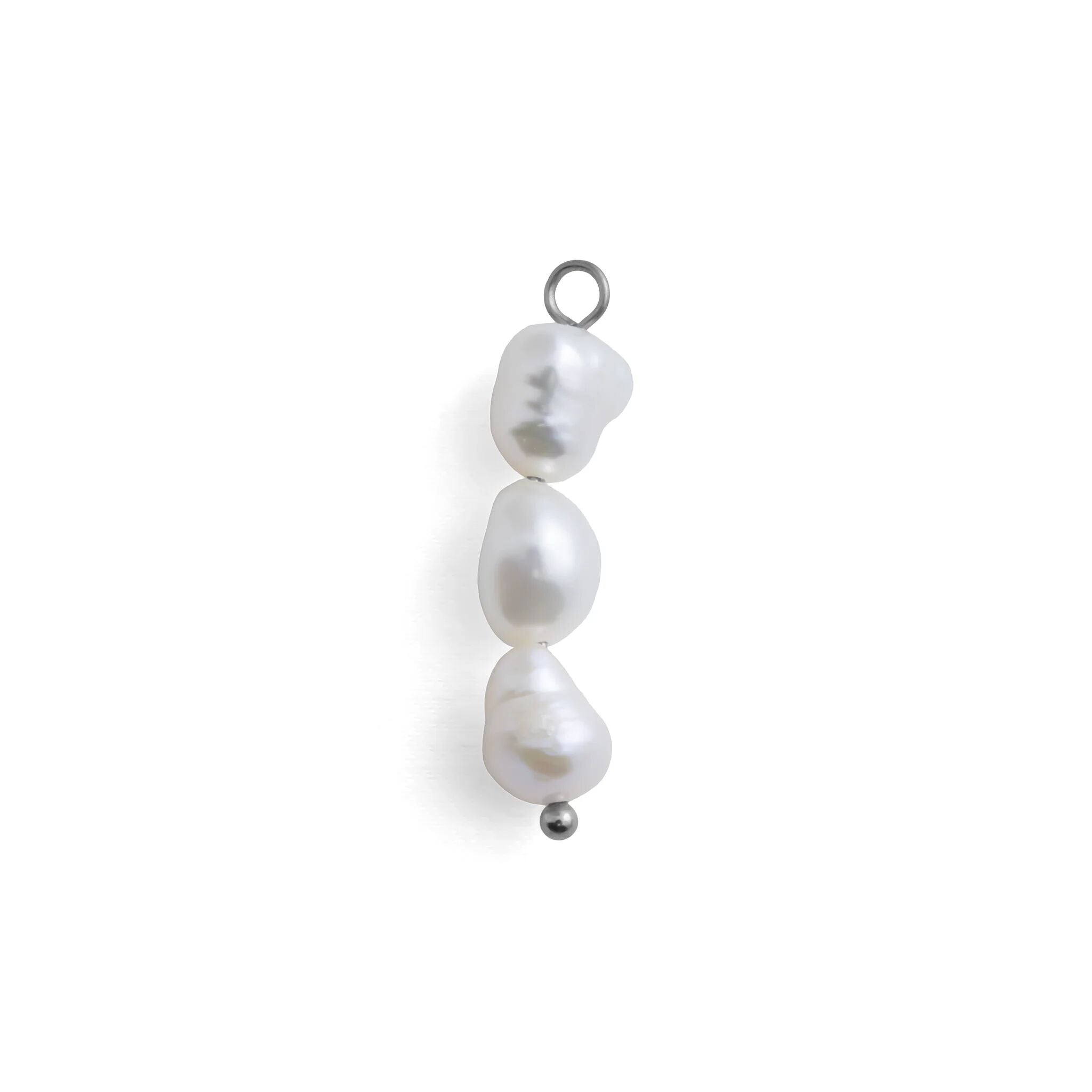 Silver Triple Freshwater Pearl Charm