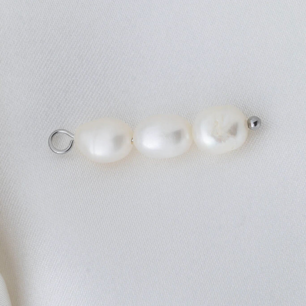 Silver Triple Freshwater Pearl Charm
