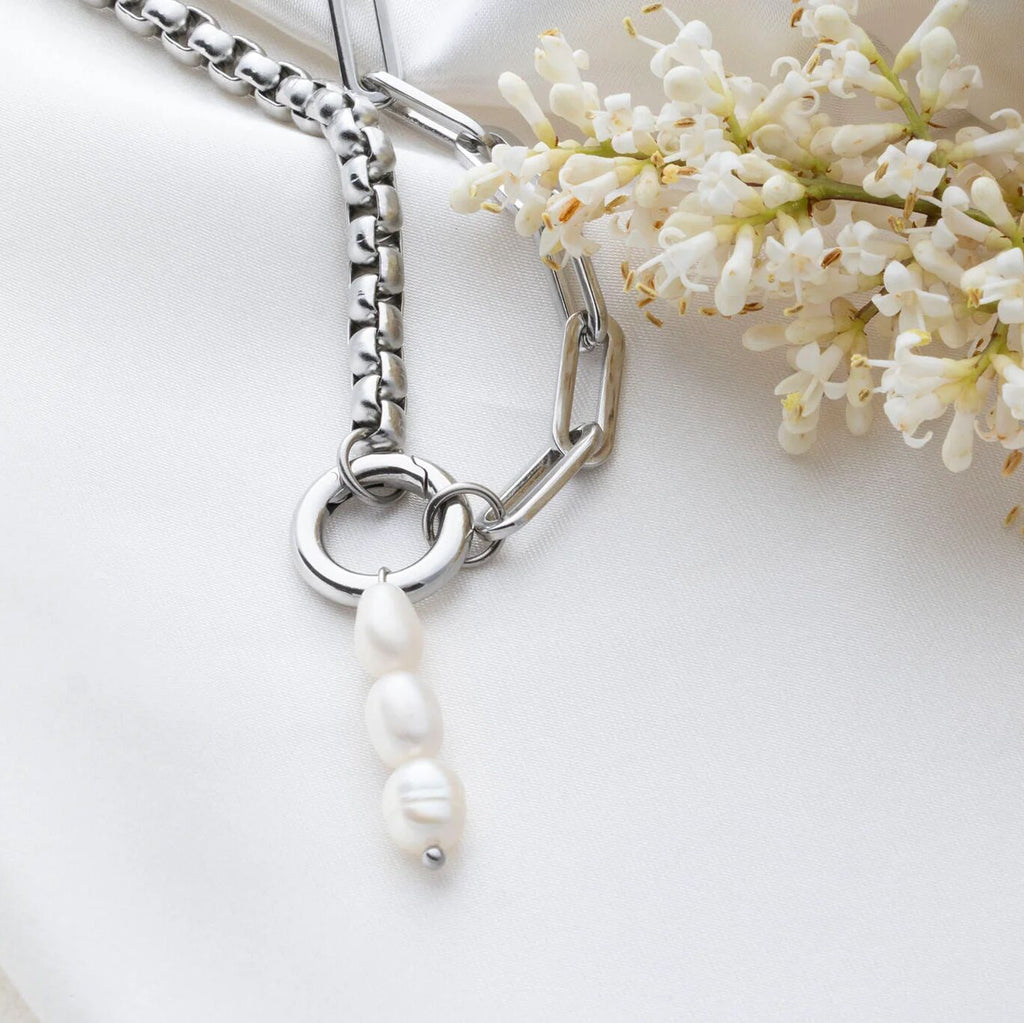 Silver Triple Freshwater Pearl Charm
