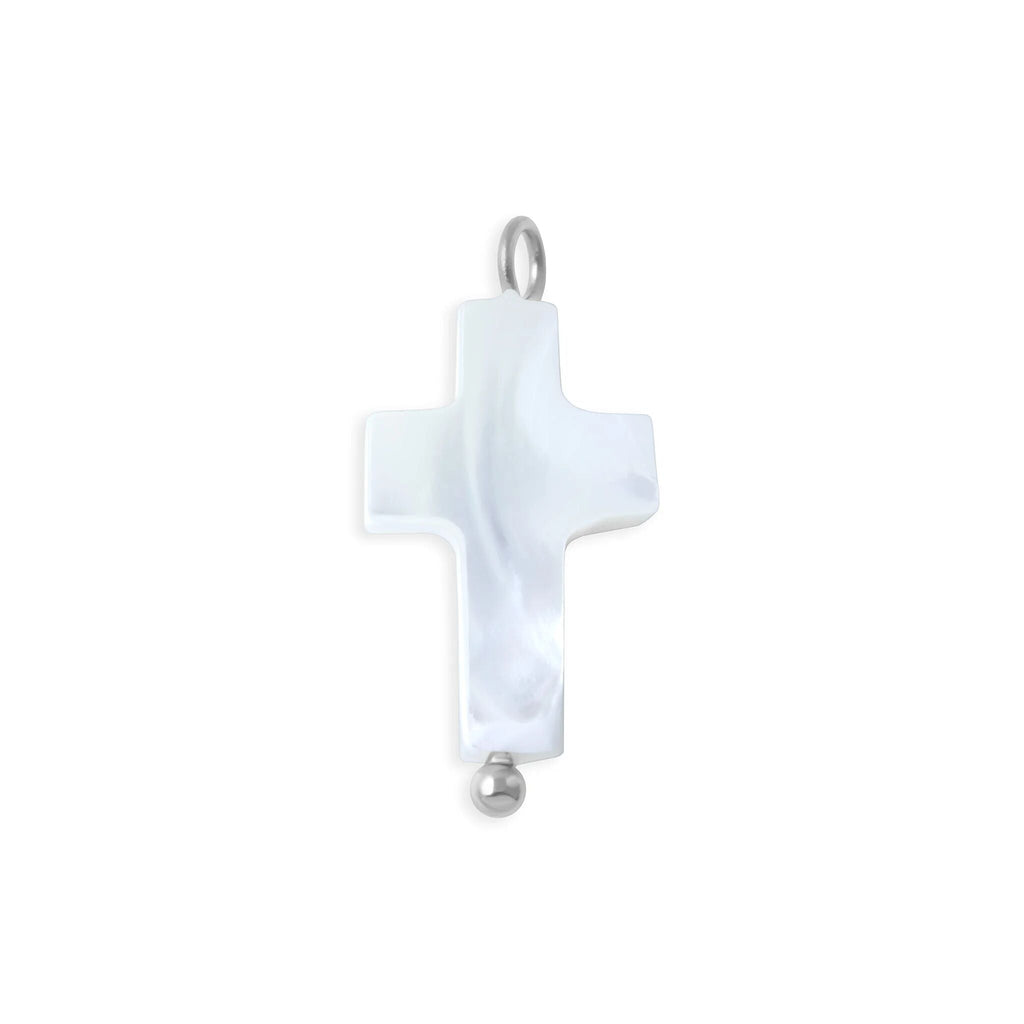 Silver Shell Cross Charm