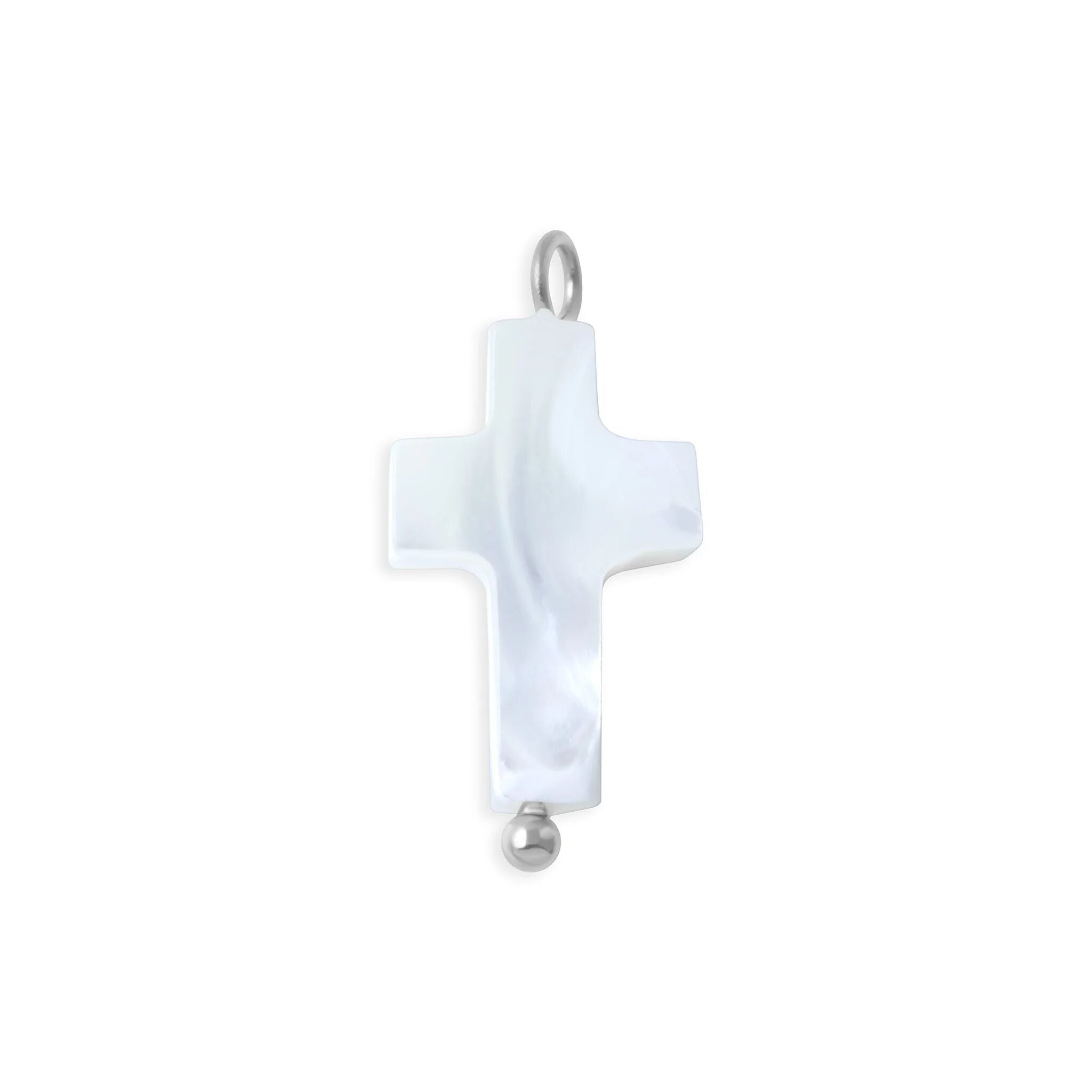 Silver Shell Cross Charm