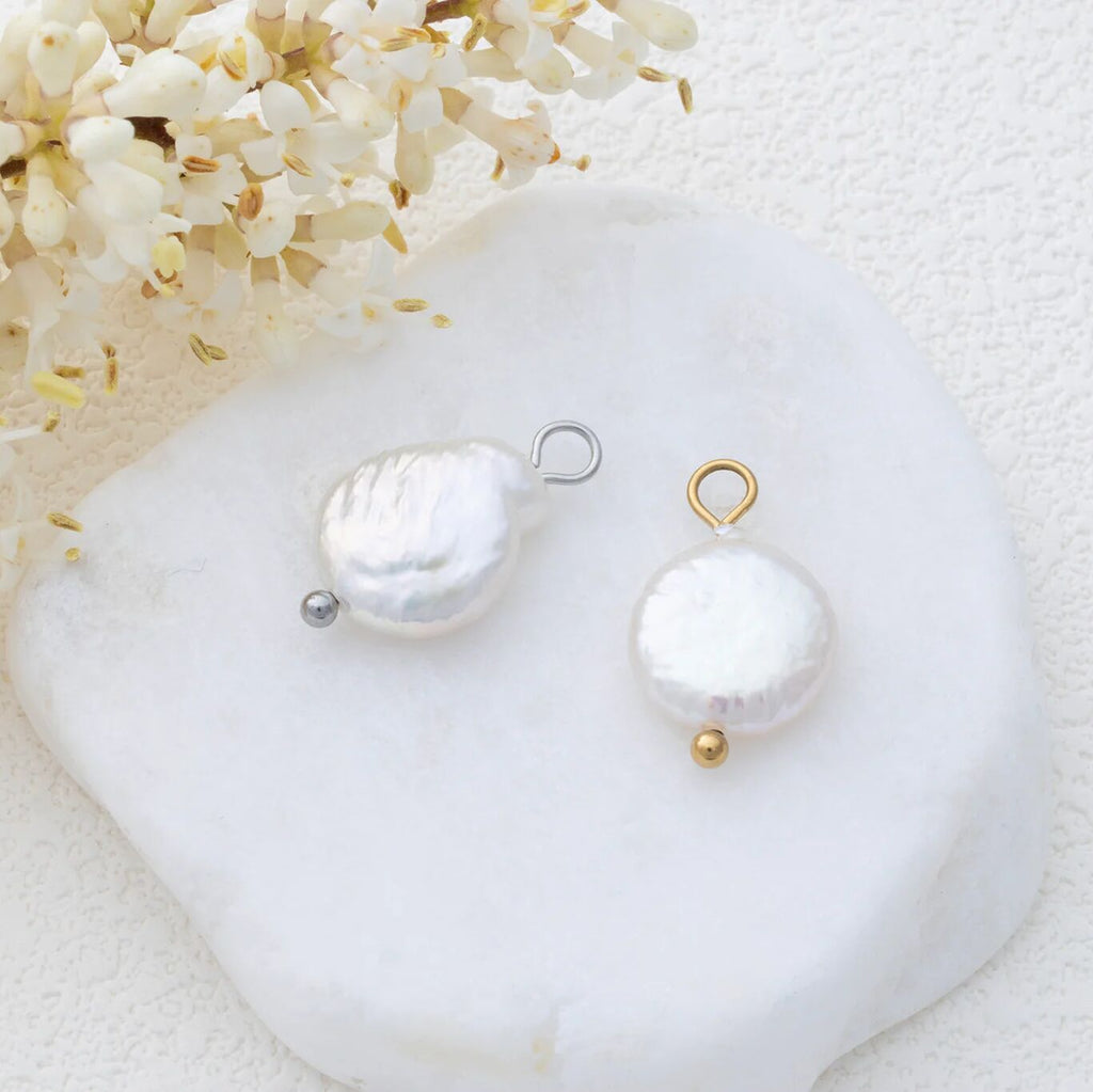 Gold and Silver Baroque Pearl Charms