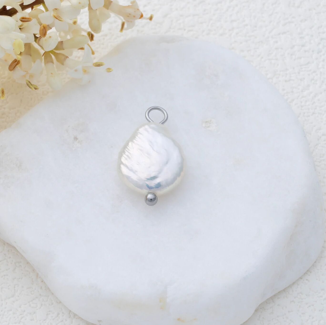Silver Baroque Pearl Charm