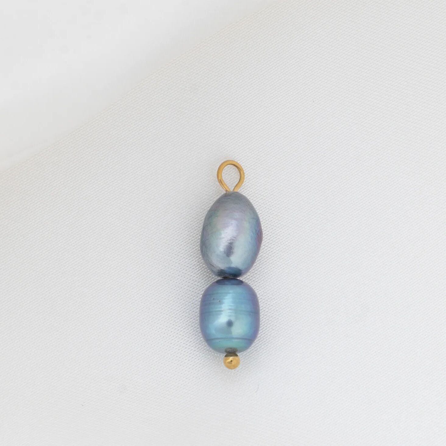 Gold Double Black Pearl Charm
