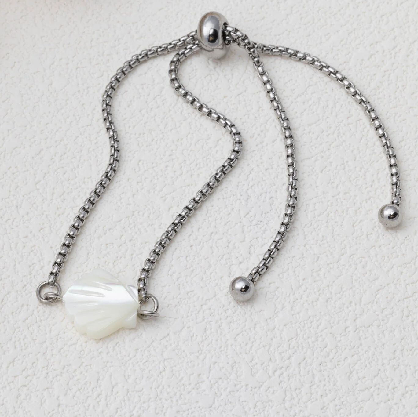 Silver MOP Seashell Connector Charm