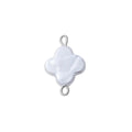 Silver Floral Glass Pearl Connector Charm