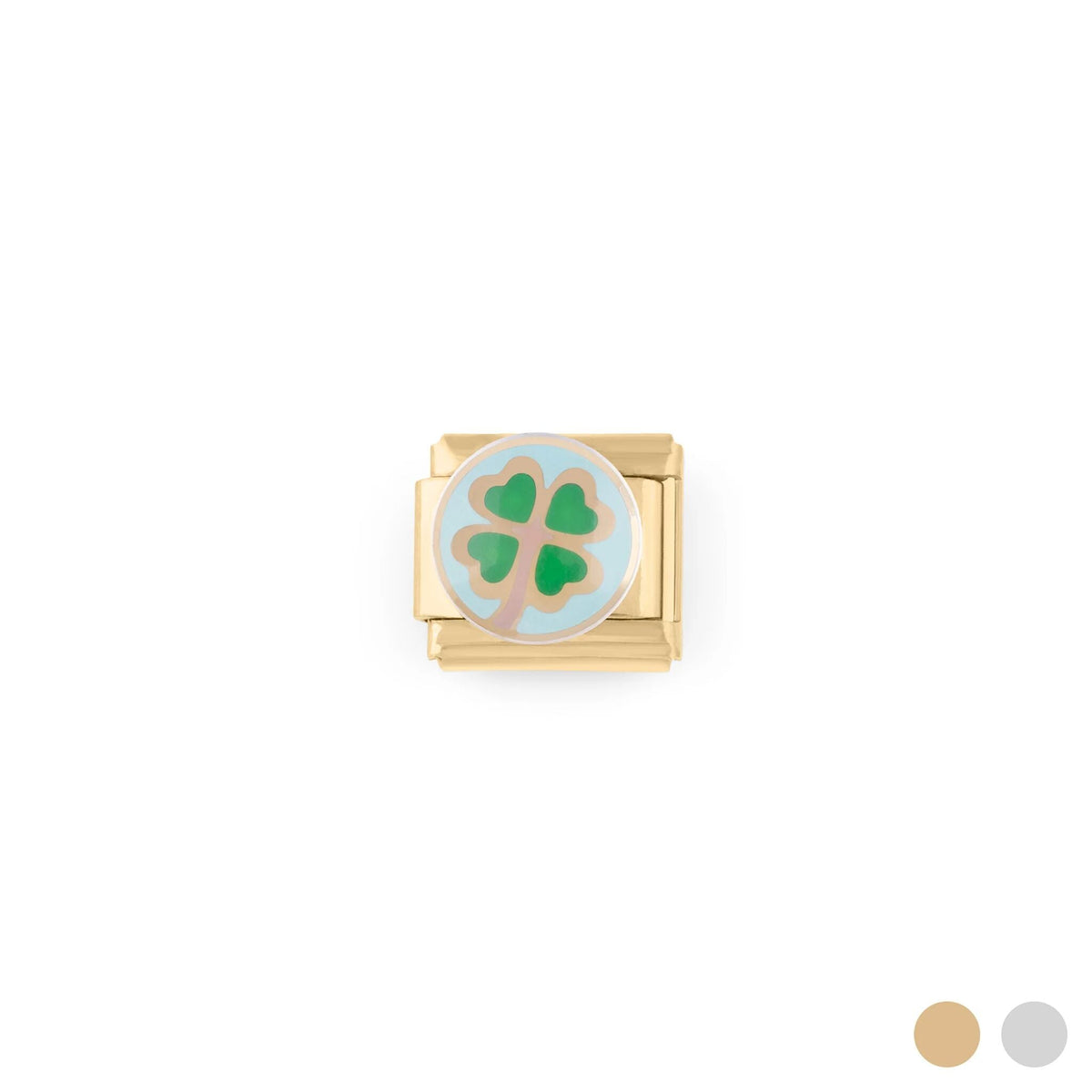 Wholesale jewelry 18k Gold PVD Stainless Steel Four leaf Clover Italian Charm- gold main 