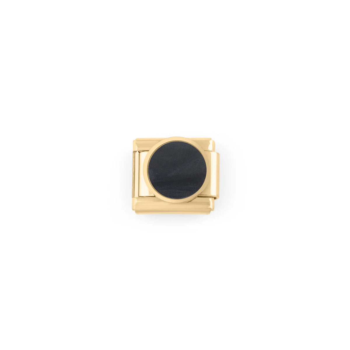 Wholesale jewelry 18k Gold PVD Stainless Steel Colorful Stone Italian Charm- Main black 