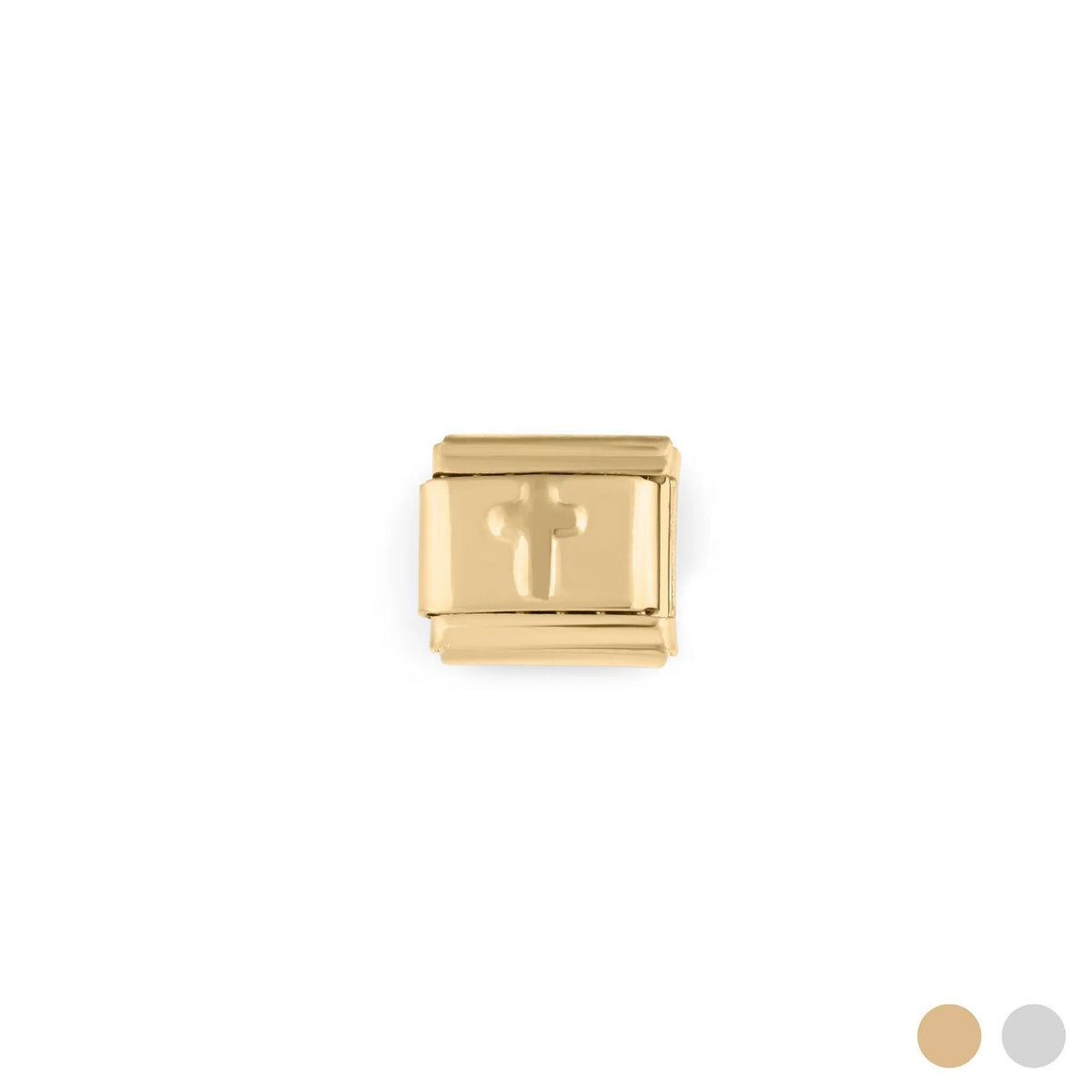 Wholesale jewelry 18K Gold PVD Stainless Steel Cross Italian Charm- Gold Main 