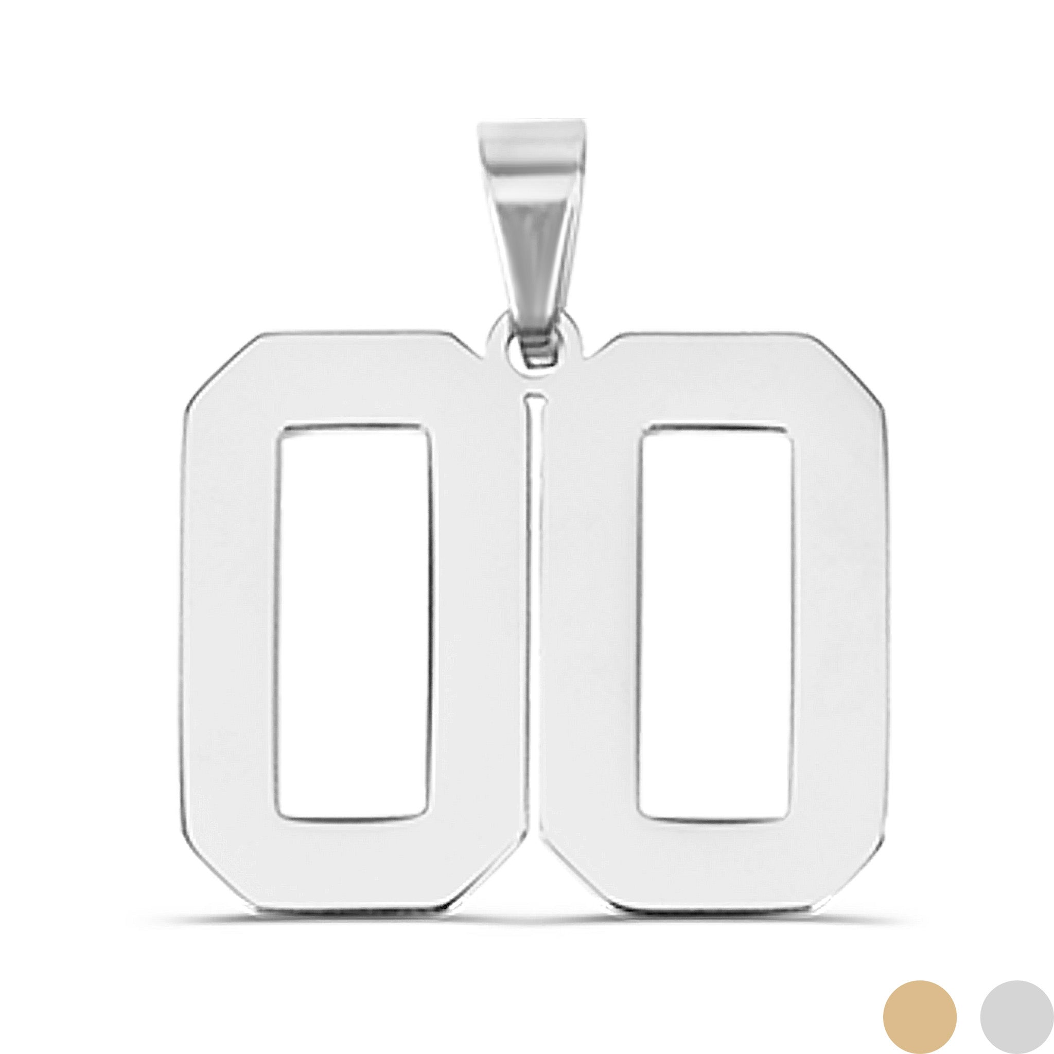 Stainless Steel Number Pendant - Waterproof 316L Surgical Sport Number Charm Necklace