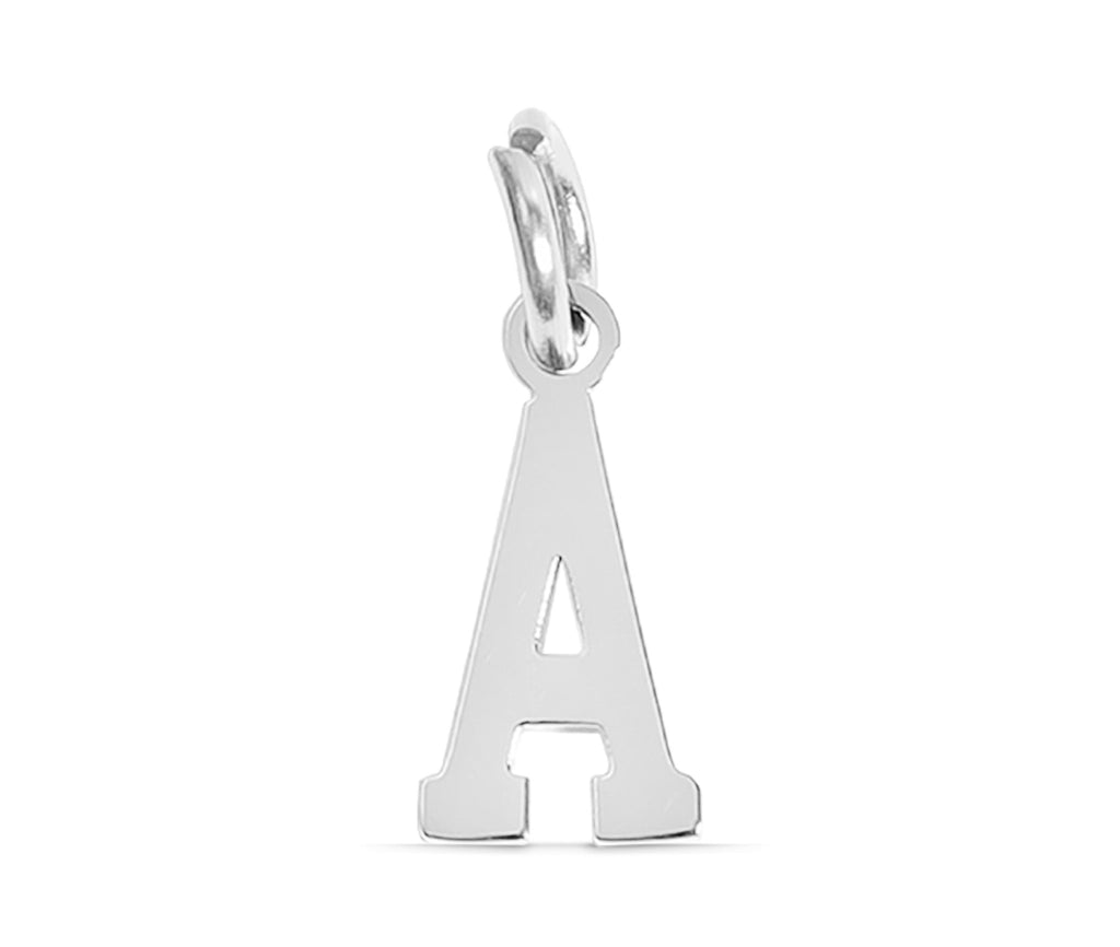 Stainless Steel Letter Pendants – Small Sport Letter Charms | Hypoallergenic 316L Jewelry