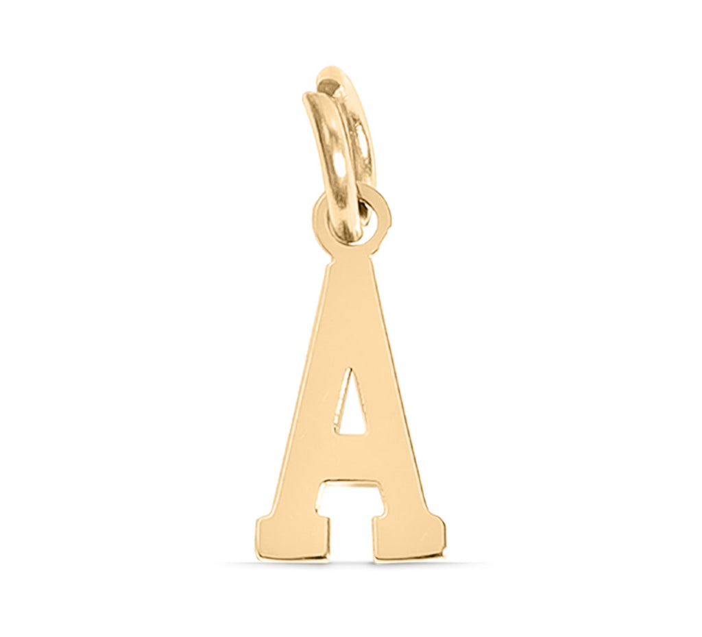 Small Sport Letter Pendant – 18K Gold Stainless Steel Charm for Athletes