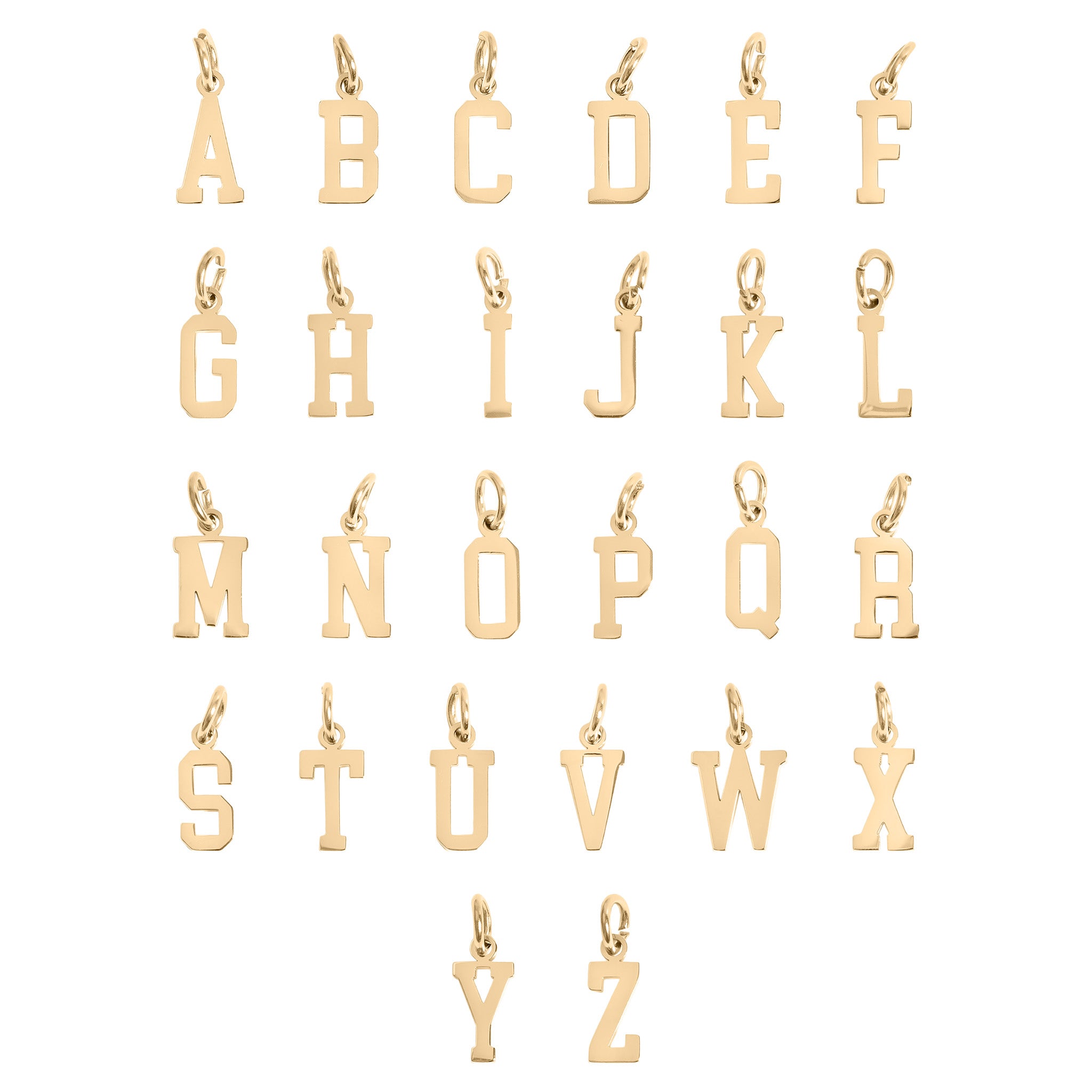 Small Sport Letter Pendant – 18K Gold Stainless Steel Charm for Athletes
