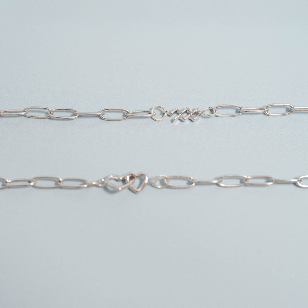 Double Heart Horizontal Connector Permanent Jewelry Charm Lifestyle