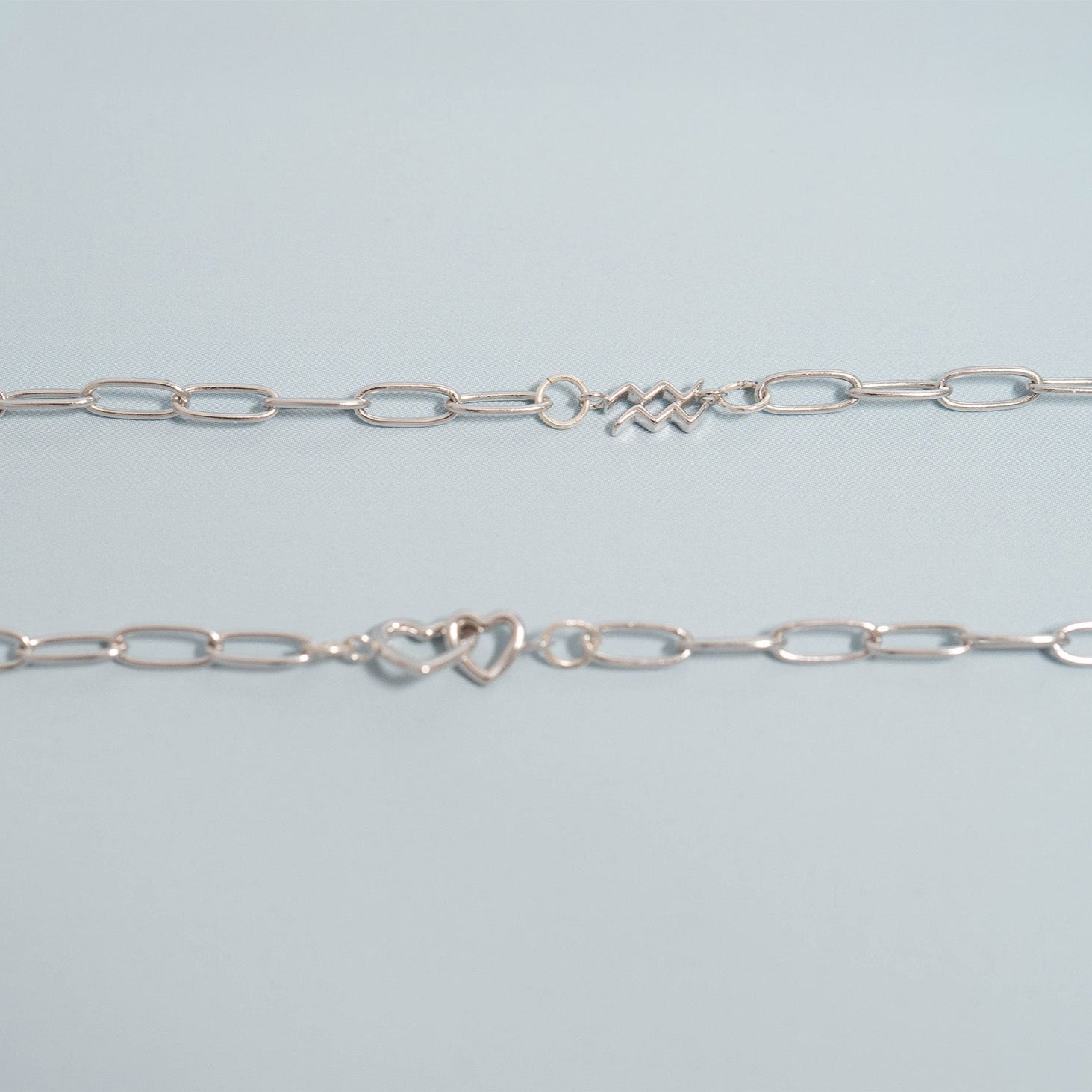 Double Heart Horizontal Connector Permanent Jewelry Charm Lifestyle