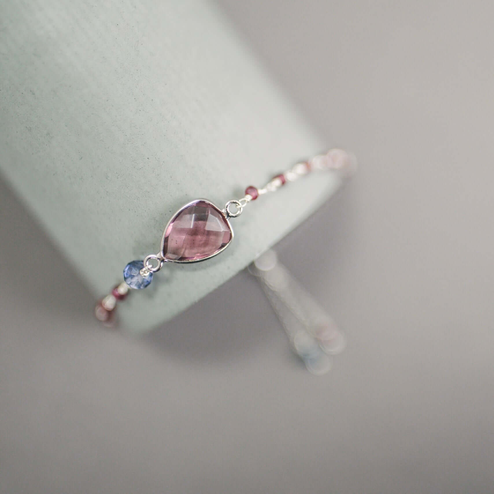Green Amethyst Bracelet – Handmade Silver Gemstone Adjustable Slider Jewelry