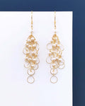 Pearl Gold Chain Earrings – Freshwater Pearl Dangle, 14k Gold Plated Sterling Silver