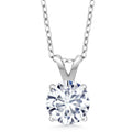 Moissanite Pendant Necklace – 0.80 CTW 6mm Round Cut Solitaire in 14K Gold