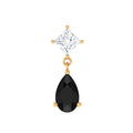 Pear Shape Black Onyx and Diamond Dangling Helix Earring
