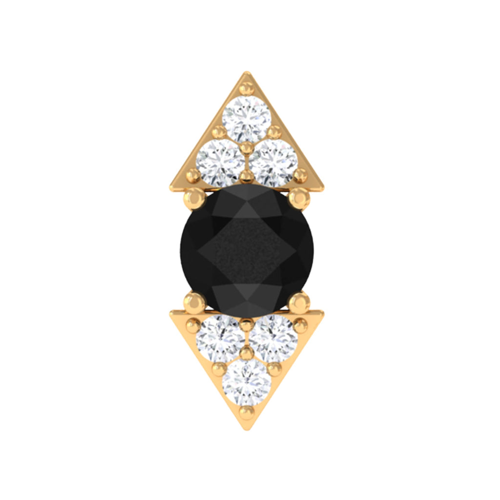 Dainty Black Onyx and Diamond Arrow Tragus Earring