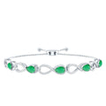 Emerald Infinity Bracelet – Adjustable Bolo Chain With Moissanite Stones