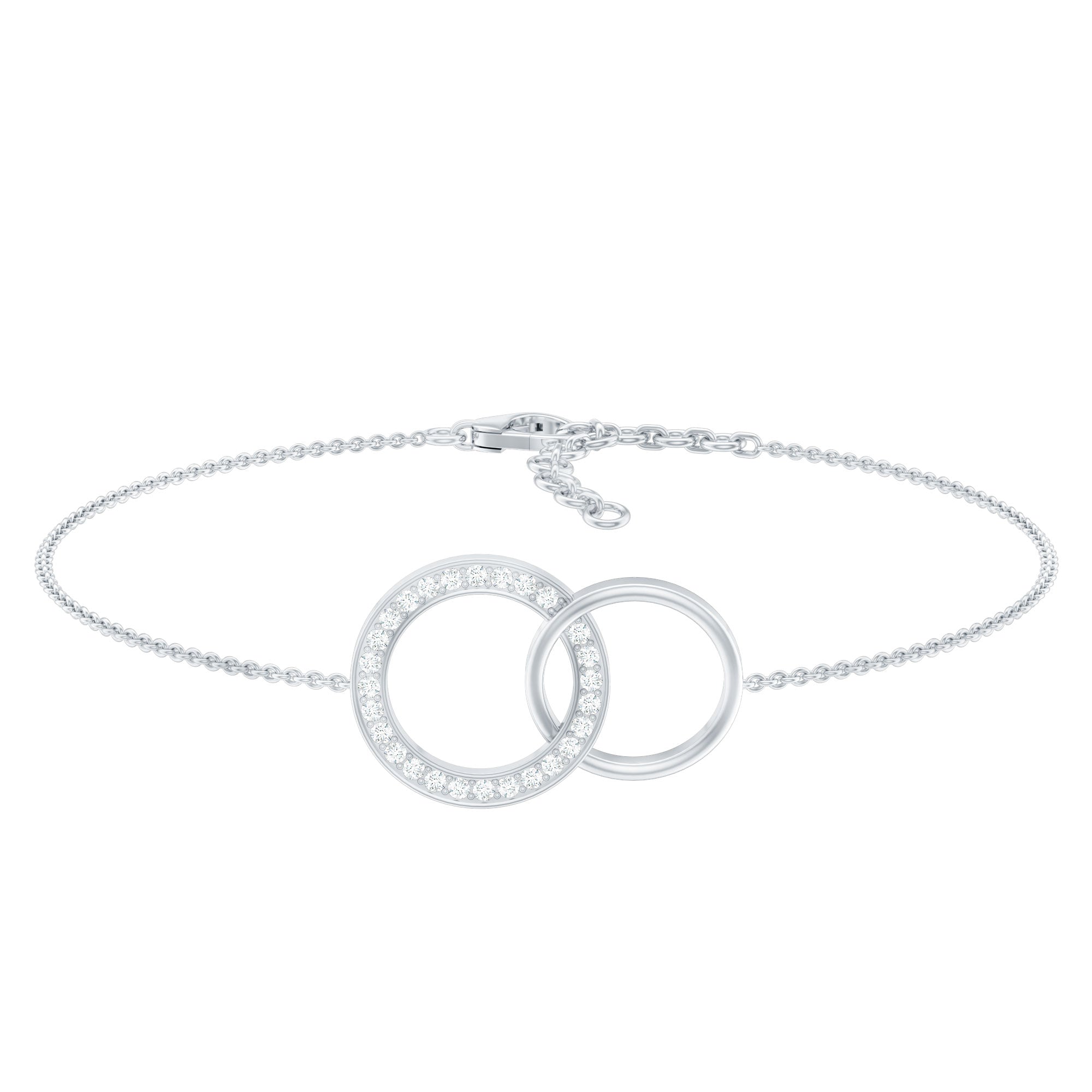 Diamond Eternity Bracelet – Interlocking Circle Chain with Round Cut Diamonds