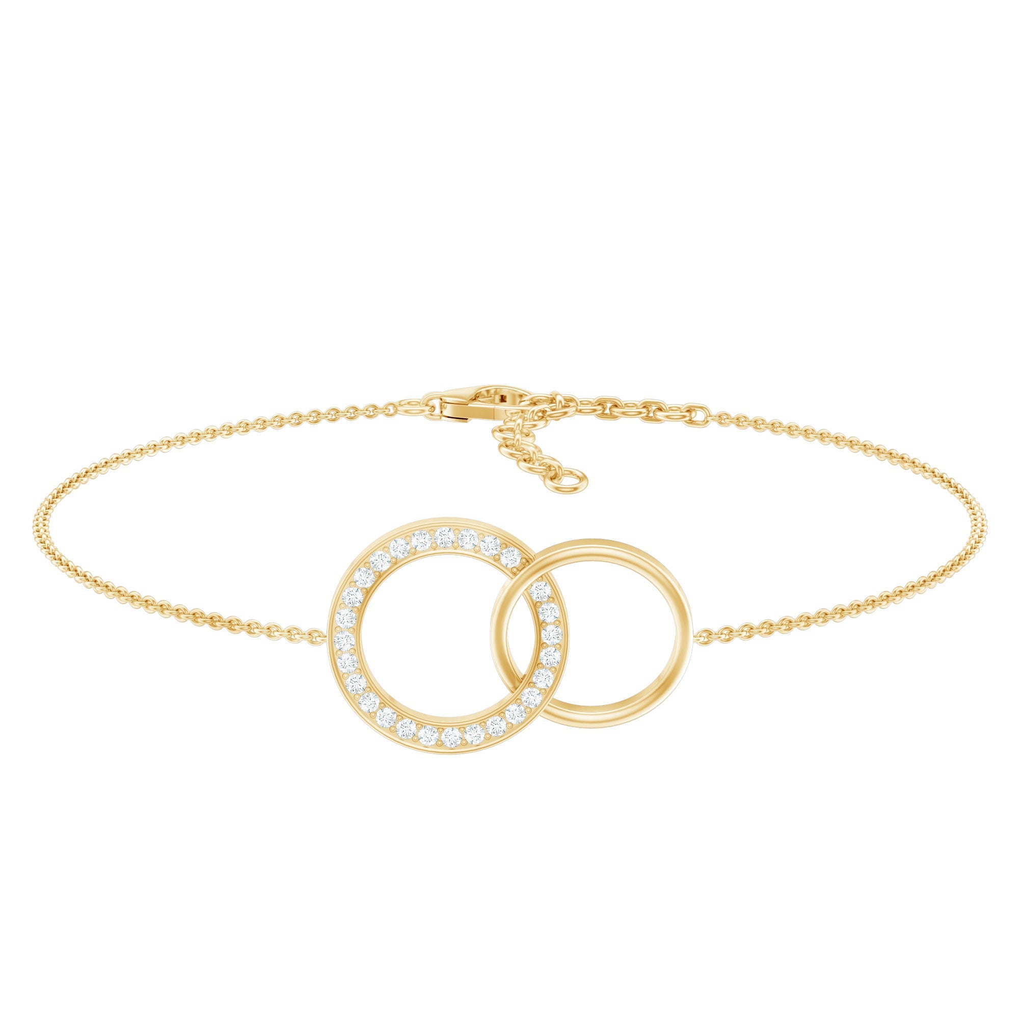 Diamond Eternity Bracelet – Interlocking Circle Chain with Round Cut Diamonds