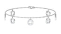 Moissanite Charm Bracelet – Minimalist Women's Chain with Sparkling Round Cut Stones