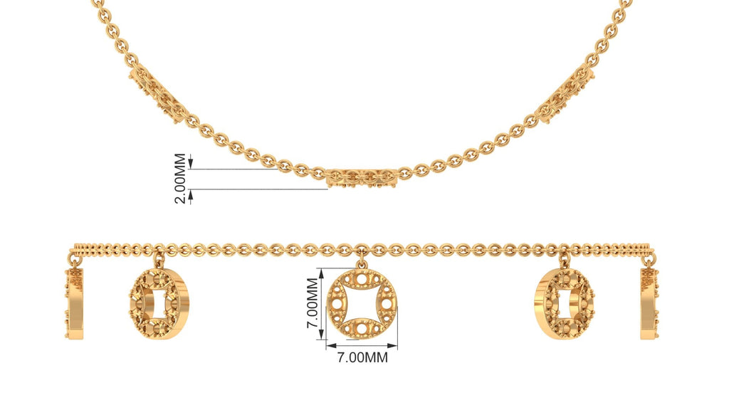 Moissanite Charm Bracelet – Minimalist Women's Chain with Sparkling Round Cut Stones
