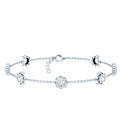 Lab Grown Diamond Bracelet – Delicate Floral Flower Station Chain Jewelry