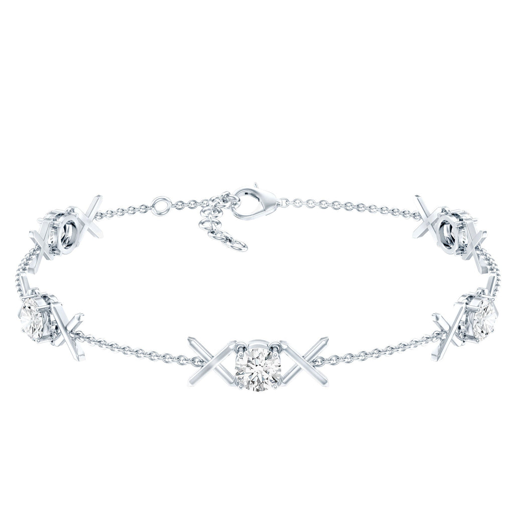 Lab Grown Diamond Bracelet – Round Cut Bridal Chain with Prong Setting