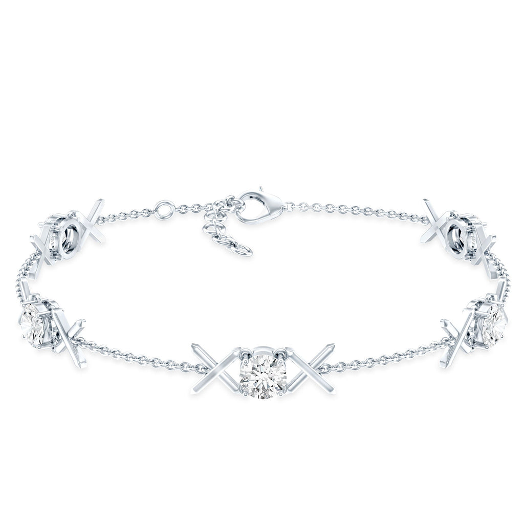 Lab Grown Diamond Bracelet – Round Cut Bridal Chain with Prong Setting