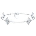 Lab Grown Diamond Bracelet - Princess Cut Diamonds, Halo Setting & Station Chain Design