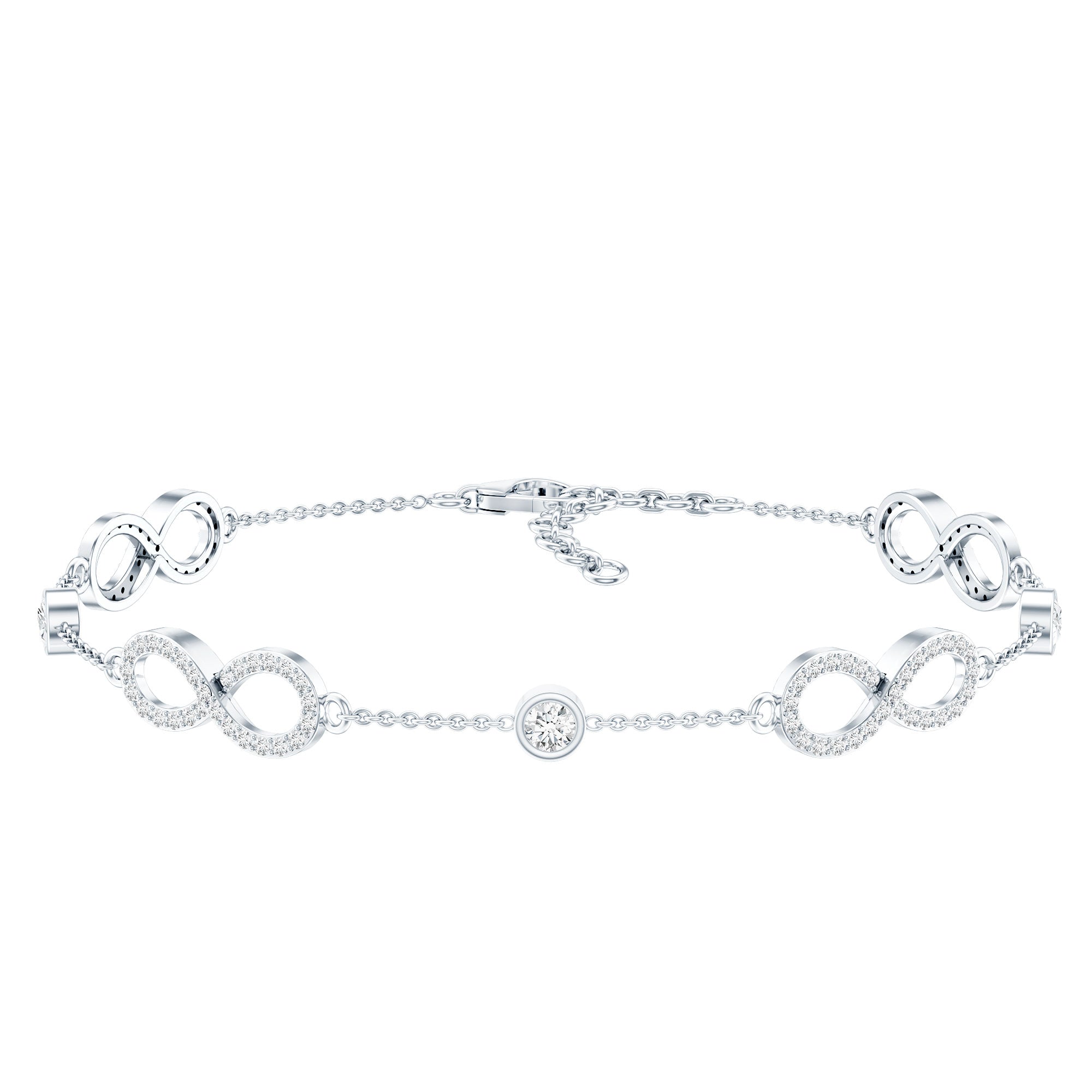 Moissanite Infinity Bracelet – D-VS1 Quality Adjustable Chain, Rose Gold