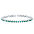 Lab Grown Emerald Bracelet – Hexagon Frame Tennis Bracelet with AAAA Quality Emeralds