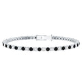 Prong Set Certified Lab Grown Black and White Diamond Tennis Bracelet