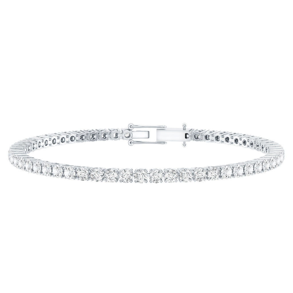 Lab Grown Diamond Bracelet – Classic Round Diamond Tennis Band in Prong Setting