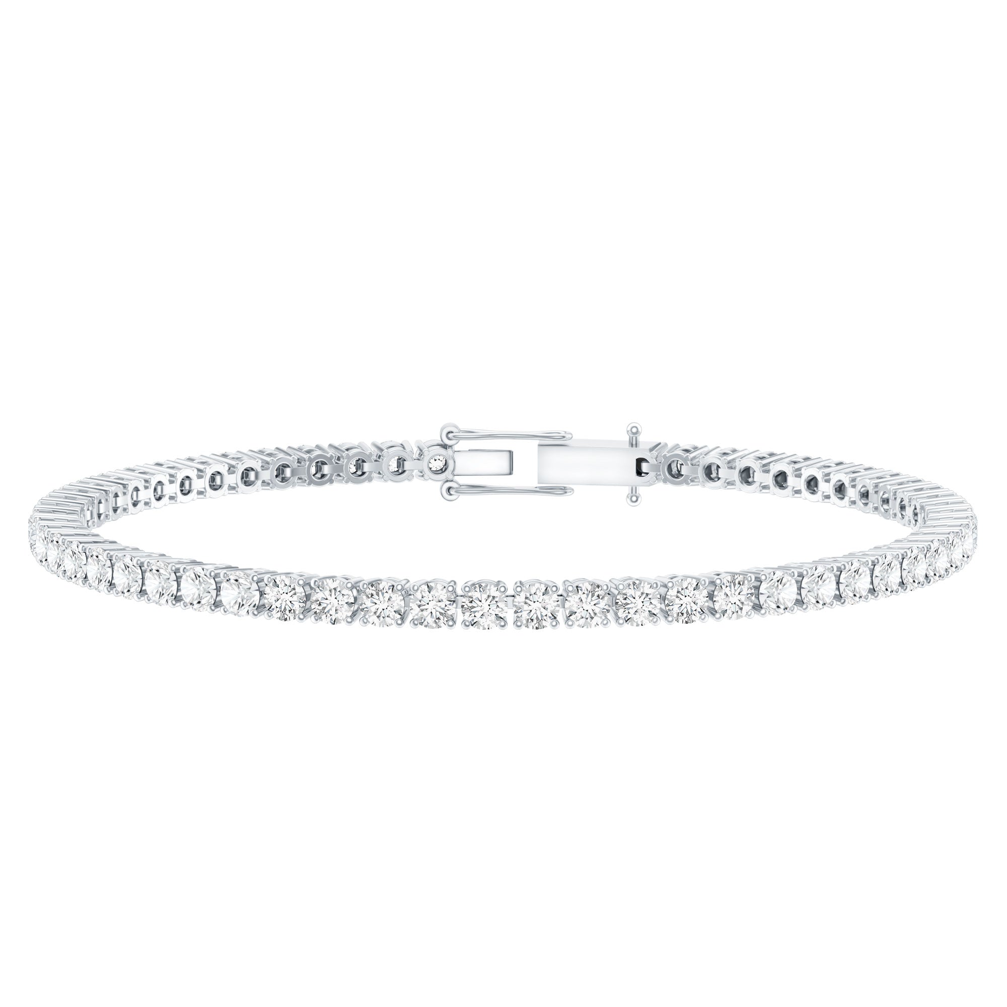 Lab Grown Diamond Bracelet – Classic Round Diamond Tennis Band in Prong Setting