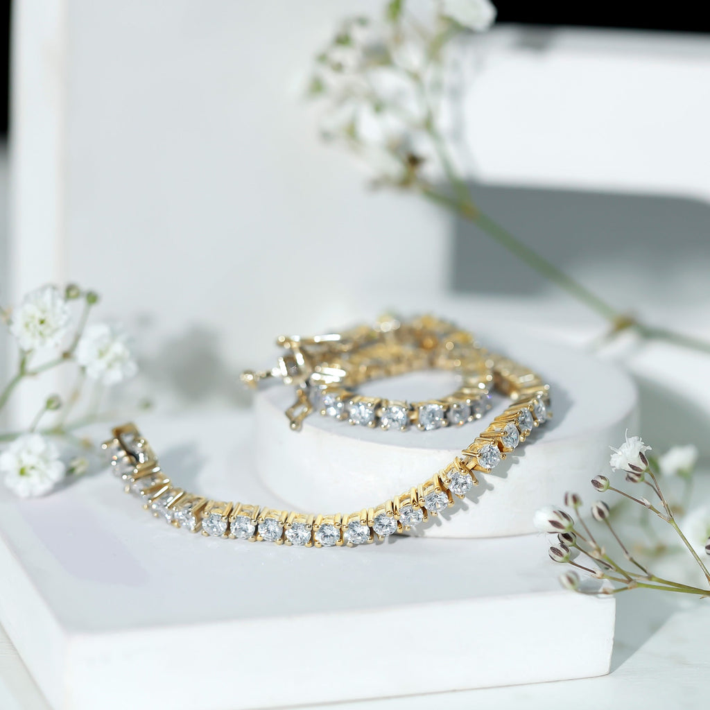 Lab Grown Diamond Bracelet – Classic Round Diamond Tennis Band in Prong Setting