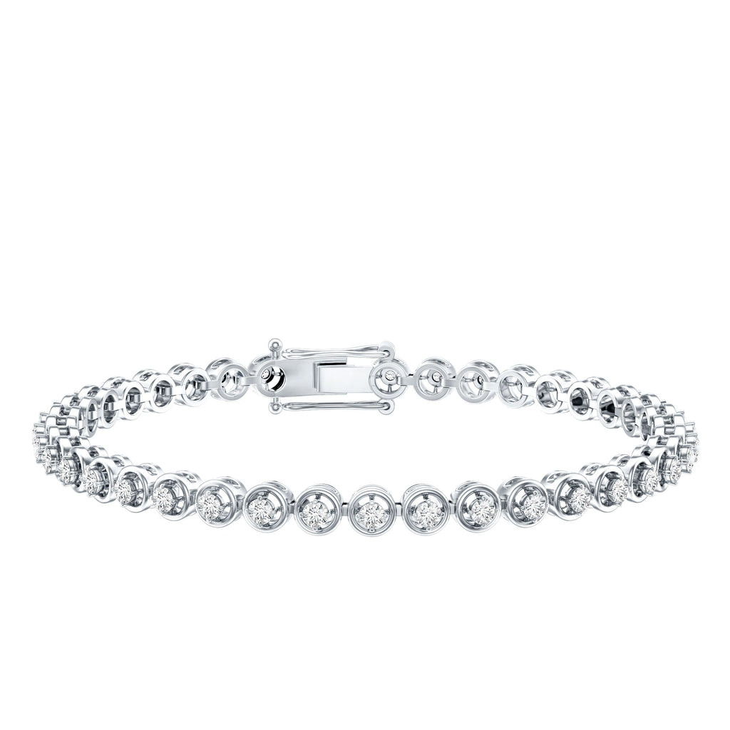 Lab Grown Diamond Bracelet – 1 Carat Round Tennis Bracelet | Prong Setting Elegance