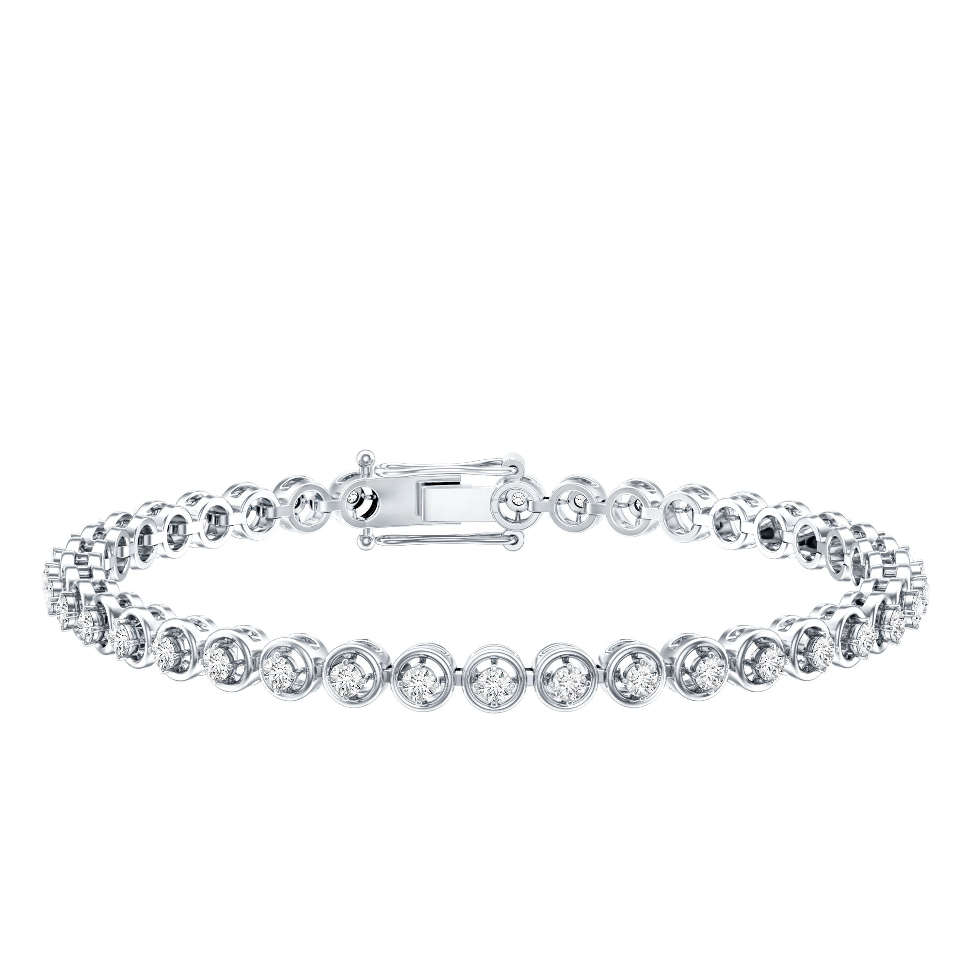 Lab Grown Diamond Bracelet – 1 Carat Round Tennis Bracelet | Prong Setting Elegance