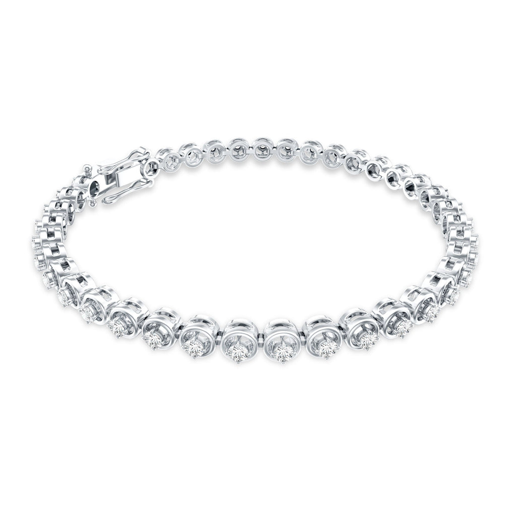 Lab Grown Diamond Bracelet – 1 Carat Round Tennis Bracelet | Prong Setting Elegance