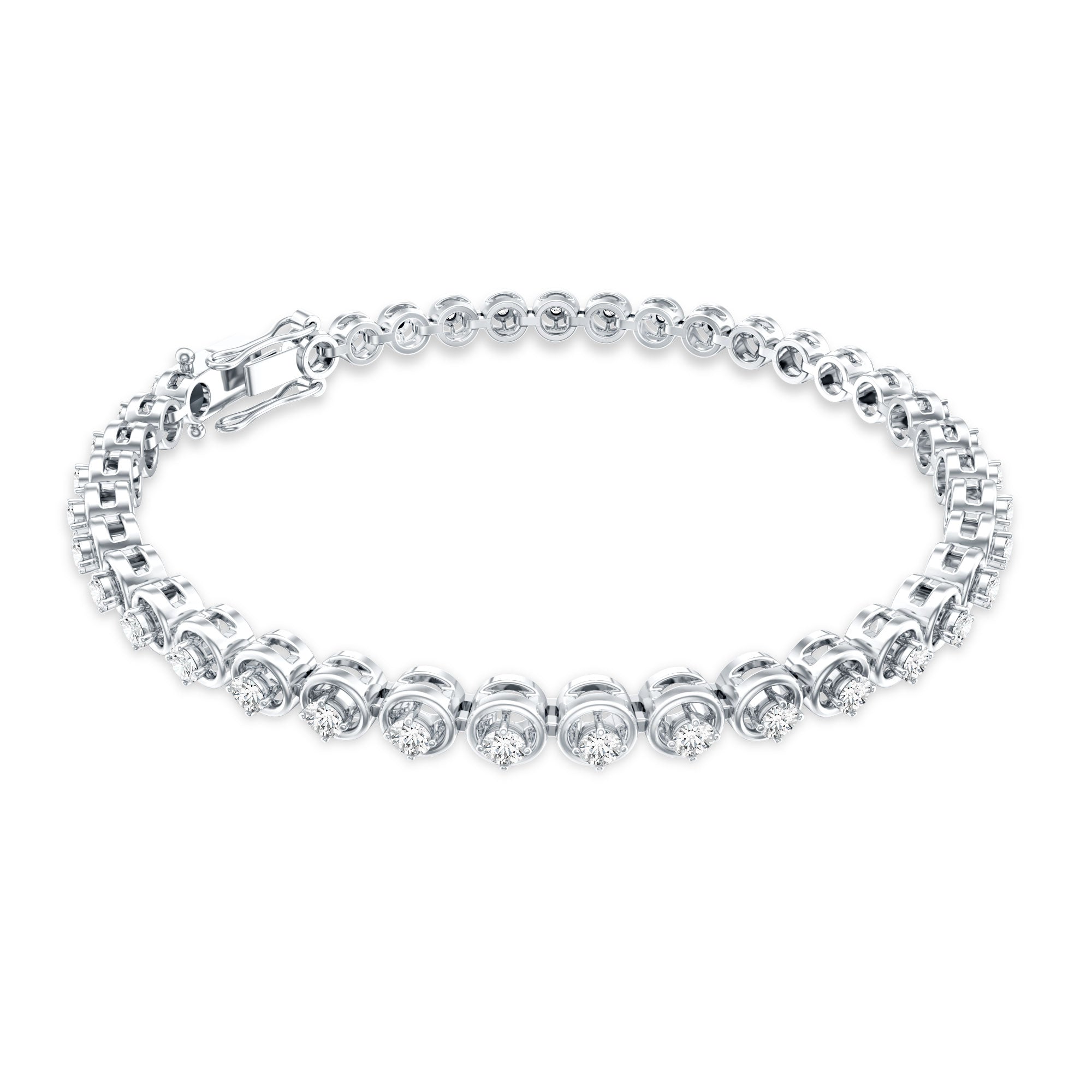 Lab Grown Diamond Bracelet – 1 Carat Round Tennis Bracelet | Prong Setting Elegance