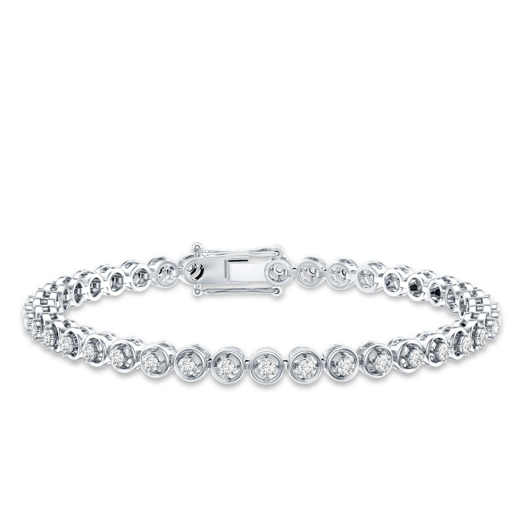Lab Grown Diamond Bracelet – 1 Carat Round Tennis Bracelet | Prong Setting Elegance