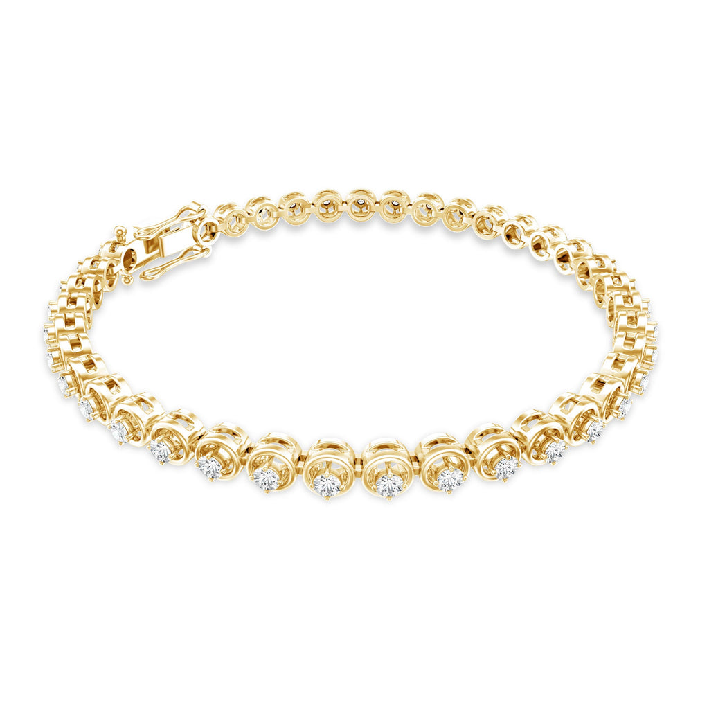 Lab Grown Diamond Bracelet – 1 Carat Round Tennis Bracelet | Prong Setting Elegance