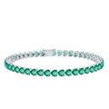 Lab Grown Emerald Bracelet – Heart Shaped Tennis Bracelet With AAAA Quality Emeralds