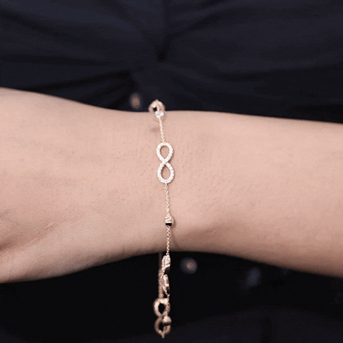 Lab Grown Diamond Bracelet – Infinity Knot Jewelry With Bezel Set Diamonds